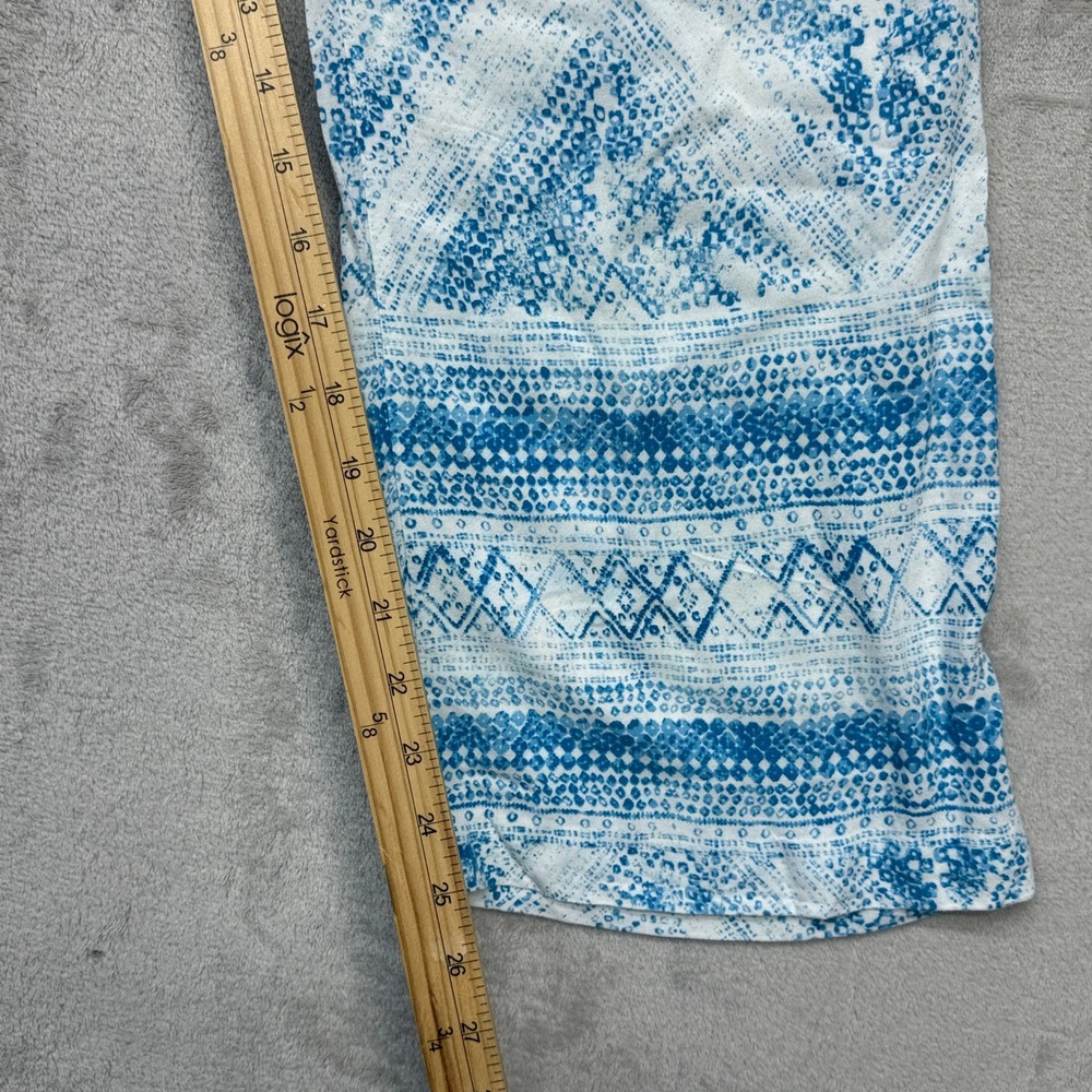 Hester & Orchard Wide Leg Pants Women Small Blue White Geometric Boho Chic Beach - Picture 6 of 11